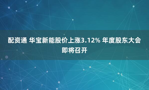 配资通 华宝新能股价上涨3.12% 年度股东大会即将召开