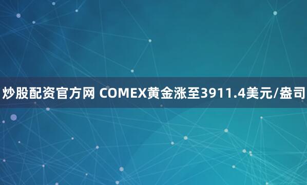 炒股配资官方网 COMEX黄金涨至3911.4美元/盎司