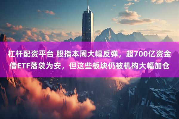 杠杆配资平台 股指本周大幅反弹，超700亿资金借ETF落袋为安，但这些板块仍被机构大幅加仓